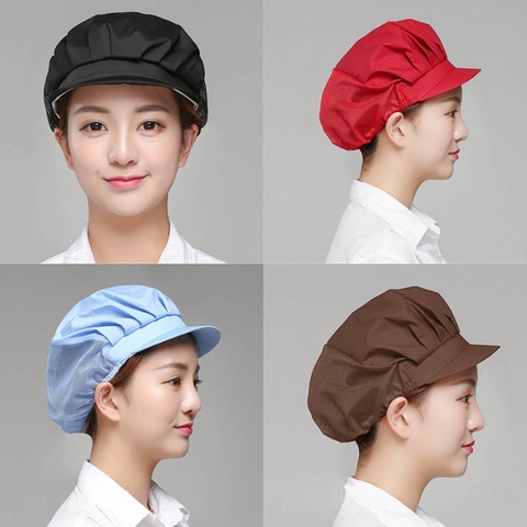 Gorro de cocina elástico a prueba de polvo para hombre y mujer, gorro de Chef transpirable para cocinero de Hotel, accesorios para restaurantes, 8 colores ► Foto 1/6