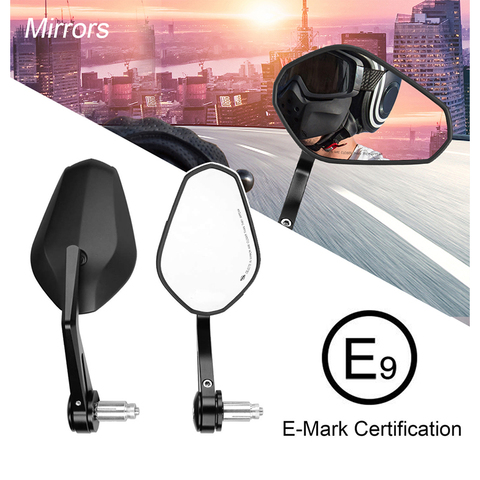 E-mark-espejo retrovisor Universal para motocicleta, espejo de 7/8 