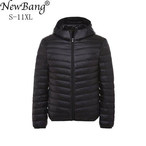 NewBang-Chaqueta de plumón de pato para hombre, chaqueta de otoño e invierno con capucha, impermeable, abrigo cálido, 8XL, 9XL, 10XL, 11XL ► Foto 1/6