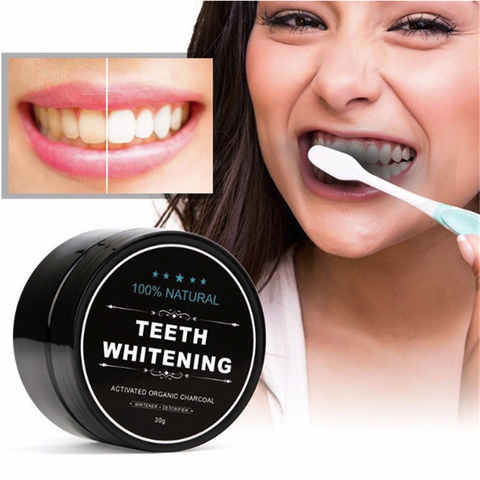 Uso diario blanqueamiento dental en polvo limpieza e higiene bucal embalaje Premium carbón de bambú activado polvo dientes blancos ► Foto 1/6