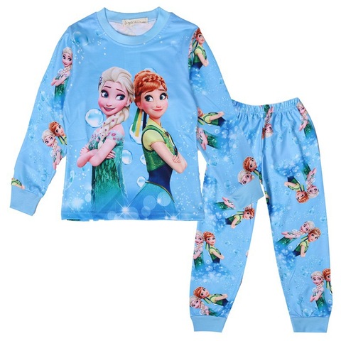 Disney Elsa Anna bebé niñas pijamas Cutyome de manga larga de otoño e invierno de los niños de algodón ropa de dormir de Casa congelados de los niños traje de pijama ► Foto 1/6