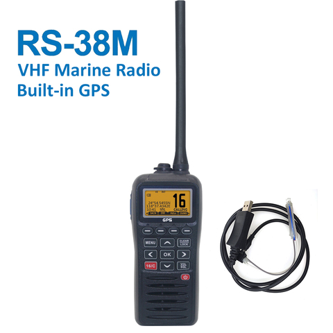 Los últimos RS-38M Radio VHF marina construido en GPS de 156.025-163.275MHz flotar transceptor Tri-reloj IP67 Walkie Talkie impermeable ► Foto 1/6