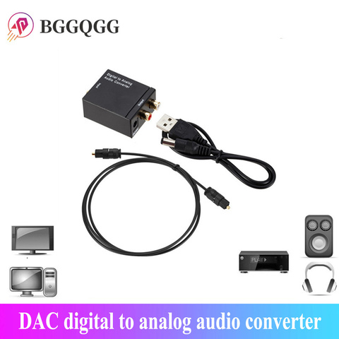 BGGQGG DAC USB Digital a convertidor de Audio analógico DAC amplificador de Audio Toslink Coaxial señal RCA R/L decodificador de Audio SPDIF TV PC ► Foto 1/6