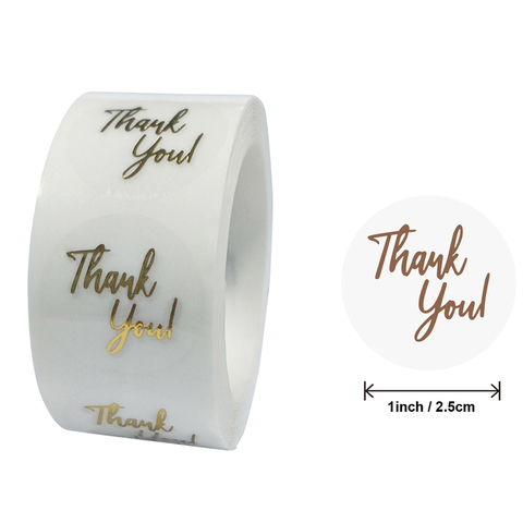 50 etiquetas de papel dorado transparente de 1 pulgada, pegatinas de agradecimiento para tarjetas de regalo de boda, pegatinas de etiquetas de sellado de sobres ► Foto 1/6