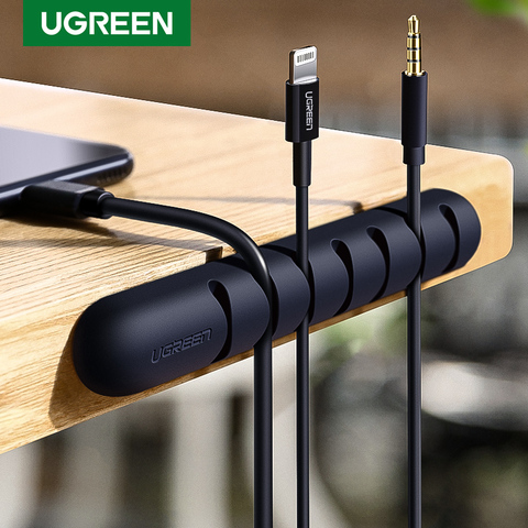 UGREEN Cable organizador personalizado Cable USB de silicona Winder Cable Flexible de gestión de Clips para ratón auricular Cable Clips ► Foto 1/6