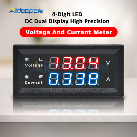 M4430 Mini Digital voltímetro amperímetro DC 100V 200V 10A Panel Amp voltios medidor de corriente de voltaje Tester Detector de doble LED pantalla ► Foto 1/6