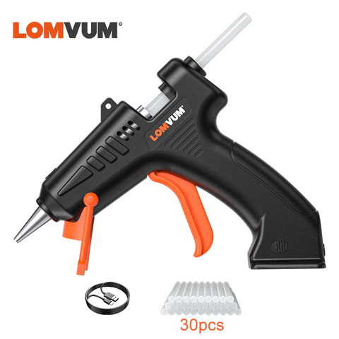 LOMVUM-pistola de pegamento de fusión en caliente, inalámbrica, batería de litio recargable, 4,2 V, herramienta de reparación inalámbrica, herramientas de bricolaje para el hogar, Pistola de Pegamento Caliente ► Foto 1/6