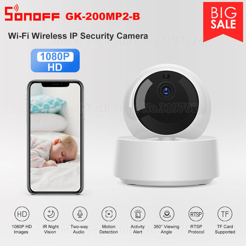 Sonoff GK-200MP2-B 1080P HD WiFi inalámbrico APP Control IP seguridad cámara de movimiento de detección de 360 ° Visualización de alerta de actividad ► Foto 1/6