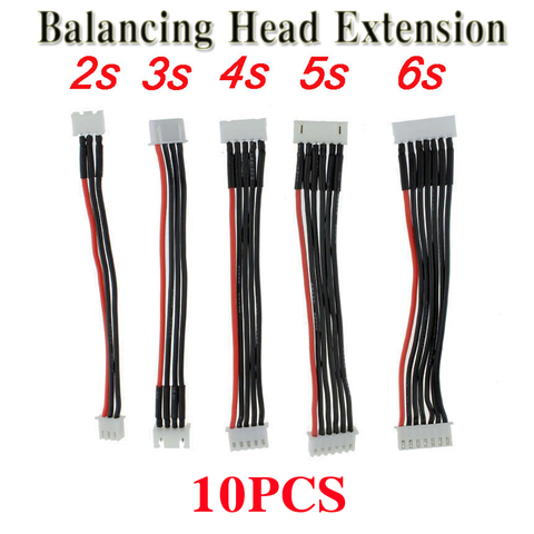 Línea de extensión de cabezal de equilibrio de batería RC FPV, línea de extensión de cabezal 2S 7,4 V/3S 11,1 V/4S 14,8 V/5S-18,5 V /6S-22,2 V, 10 Uds. ► Foto 1/6