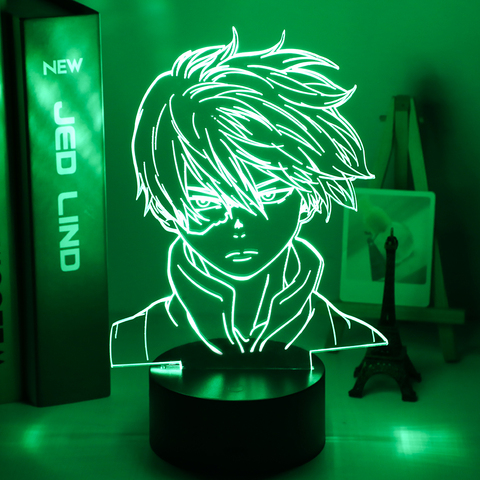 Lámpara de luz nocturna de My Hero Academia Shoto Todoroki, diseño de la cara, Led, Decoración para dormitorio de niños, regalo, lámpara de mesa acrílica ► Foto 1/6