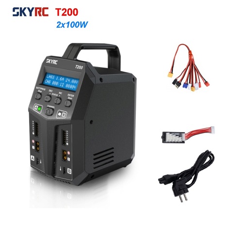 SKYRC T200 cargador 2X100W 12A AC/DC DUAL cargador de equilibrio de batería para 1-6S Lipo/LiHV/vida/LiIon partes de repuesto para batería ► Foto 1/6