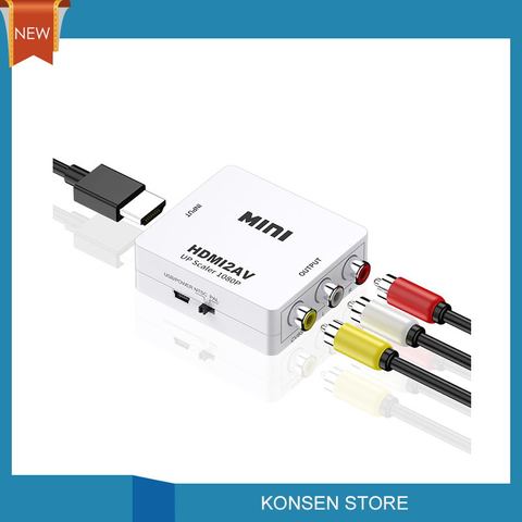 Compatible con HDMI a RCA convertidor AV/CVSB L/R de la caja de vídeo HD 1080P 1920*1080 60Hz HDMI2AV compatible con NTSC y PAL salida HDMI a AV ► Foto 1/6