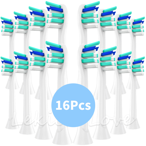 Cabezales para cepillo de dientes Philips Sonicare, 16 Uds., HX9044 HX6064 HX6074 HX9024 HX6730 hx6062 HX6930 ► Foto 1/6