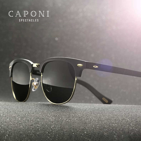 CAPONI-gafas de sol polarizadas para hombre y mujer, lentes de sol polarizadas de Metal TR90 hechas a mano, estilo Retro de marca de lujo, UV400 CP3101 ► Foto 1/6