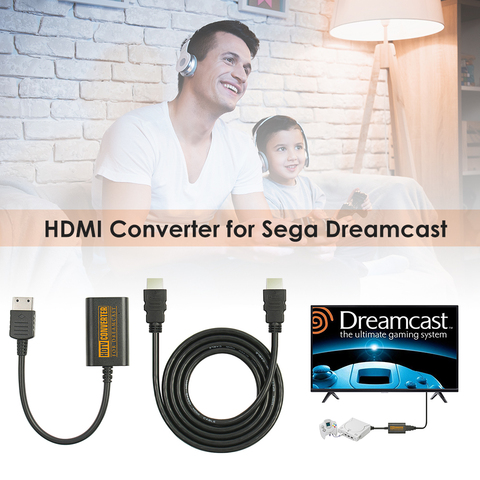 Adaptador compatible con HDMI, Cable convertidor de conexión HD, compatible con salida de vídeo/audio para máquina de juego de consola Sega Dreamcast ► Foto 1/6