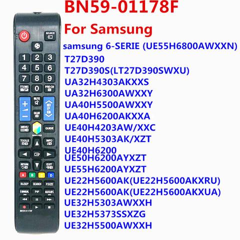 Mando a distancia para BN59-01178F, mando a distancia para Samsung TV con balón de fútbol BN59-01181B SAMSUNG 6-SERIE (UE55H6800AWXXN) T27D390 UA32H6300AWXXY ► Foto 1/3