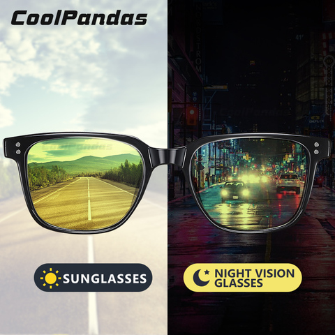 Gafas de sol fotocromáticas cuadradas Unisex, lentes Oculos de sol con remaches Retro de dos puntos, visión nocturna de día ► Foto 1/6