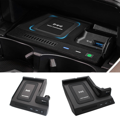 Cargador de coche usb para Mercedes-Benz W205 C43 C63 AMG GLC 43 GLC63 X253 C-Class GLC teléfono móvil rápido QI almohadilla de carga inalámbrica ► Foto 1/6