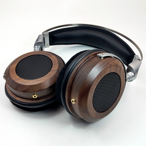 Auriculares HiFI de 50mm con Cable de Audio de 3,5mm Unidad de altavoz de 16Ohm de aleación de Zinc de madera con parte trasera abierta 1 pieza ► Foto 1/6