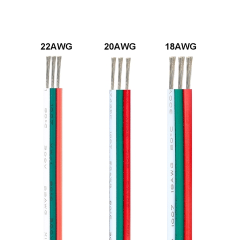 Cable de extensión de 3 pines de 5/10/50/100m, conector Led 22AWG 20AWG 18AWG para tira de luces LED WS2812 WS2811 RGB CCT 5050 3528 ► Foto 1/6