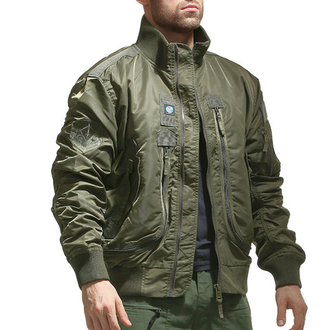 Chaqueta Bomber para hombre, ropa de calle, chaquetas de vuelo de la Fuerza Aérea del Ejército Delgado, uniforme de béisbol, abrigo táctico, chaqueta rompevientos, hombre, M-3XL ► Foto 1/6