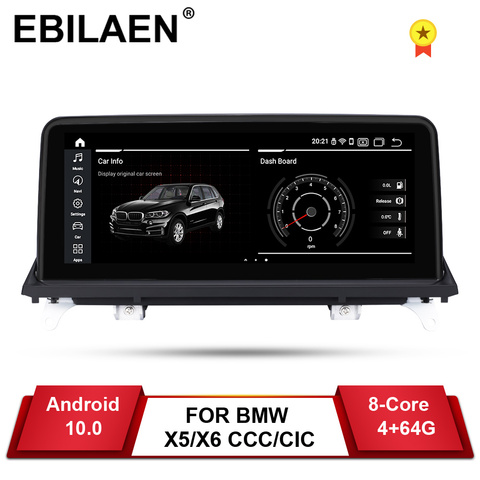 EBILAEN-Unidad de radio para coche BMW, reproductor de DVD con sistema de navegación multimedia con Android 10, PC, IPS para modelos X5, E70/X6, E71, CCC/CIC, 2007-2013 ► Foto 1/6
