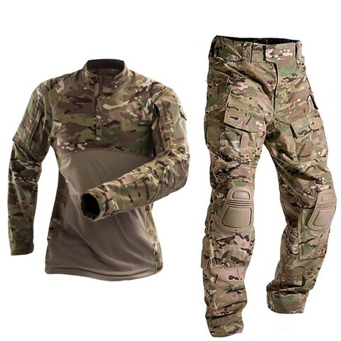 Uniforme militar de combate táctico, ropa del ejército estadounidense, Tops Tatico, Airsoft, multicámara, Camuflaje, caza, pantalones, coderas/rodilla ► Foto 1/6