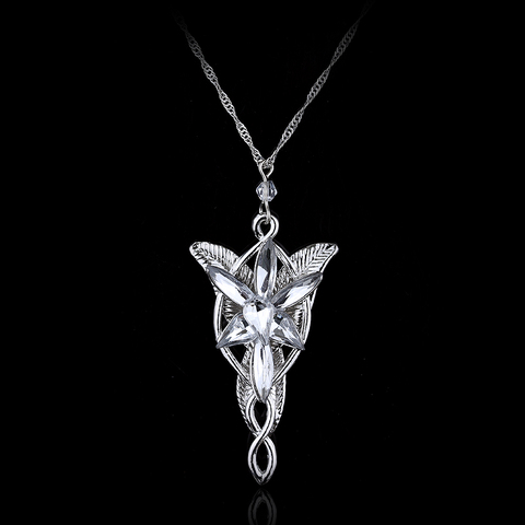 Arwen Evenstar-collar de princesa de los elfos, colgante de piedra de circonia cúbica de Color plateado de cristal para mujer, regalo de boda ► Foto 1/6