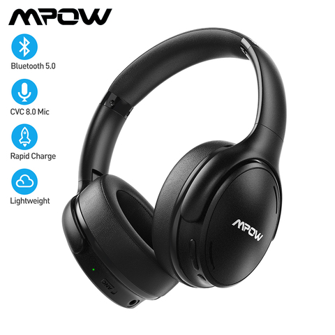 Mpow H19 IPO Auriculares inalámbricos Bluetooth ANC Auriculares con cancelación activa de ruido con bolsa de transporte para teléfonos Huawei Iphone Galaxy ► Foto 1/6