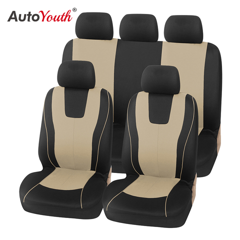 Conjunto completo de fundas para los asientos del coche Universal (Beige) ► Foto 1/6