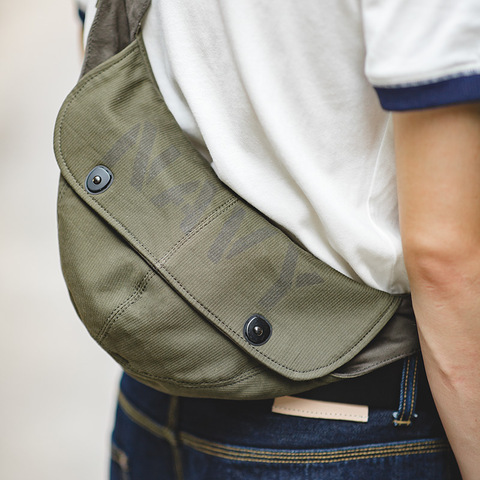 Maden-Bolso Retro N1 para hombre, bandolera de lona militar, bolso de la cintura del pecho, sombreros Verdes del Ejército, bolso con cinturón para el hombro ► Foto 1/5