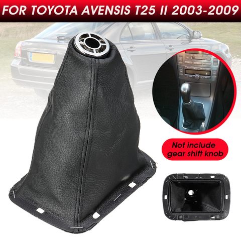 Funda de cuero PU para coche con perilla de engranaje, funda de arranque, cambio de marcha, bota para Toyota Avensis T25 MK2 II 2003- 2009 ► Foto 1/6