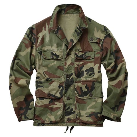 Chaqueta de camuflaje para hombre, estilo militar, Tops de algodón, abrigo suelto holgado, informal, prendas de vestir ► Foto 1/6