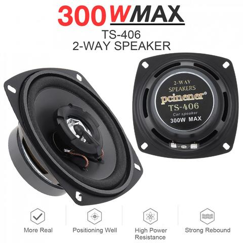 1 pieza 4 pulgadas 300W 2-forma HiFi para coche altavoz Coaxial puerta del vehículo Audio de coche de música estéreo frecuencia de rango completo altavoces ► Foto 1/6