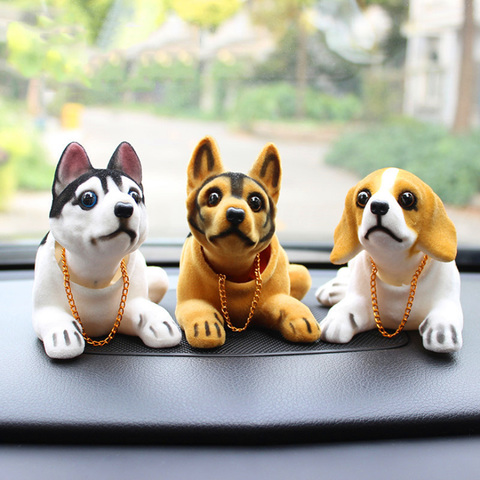 Figuras de acción de Husky Beagle, decoración Interior de coche, perro, cabeza móvil, regalo creativo, adorno de sobremesa ► Foto 1/6