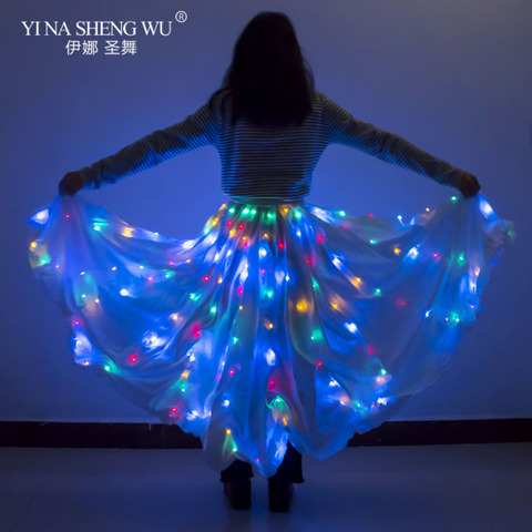 Falda de tul LED luminosa para fiesta de Navidad, falda larga Sexy Multicolor, blanca, colorida, para danza del vientre ► Foto 1/6