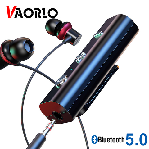 VAORLO Bluetooth 5,0 receptor 3,5mm AUX estéreo de música Audio adaptador inalámbrico Kit de manos libres para coche transmisor para altavoz auriculares ► Foto 1/6