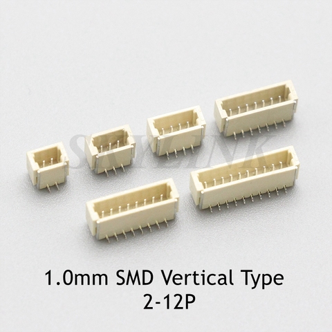 10 Uds JST SH conector de 1,0mm SMD de tipo Vertical hembra 2P 3P 4P 5, P 6P 7P 8P 9P 10P 11P 12P entrada superior de cable a-receptáculo de tabla ► Foto 1/4