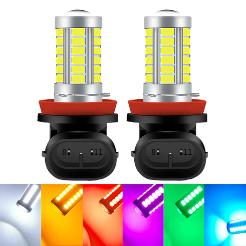 Bombillas LED H8 H11 HB4 9006 HB3 9005 H16 JP H9, luces antiniebla para conducción, lámpara trasera 33SMD 5730, luz de estacionamiento para coche, 12V, 6000K, blanco, 2 uds. ► Foto 1/6