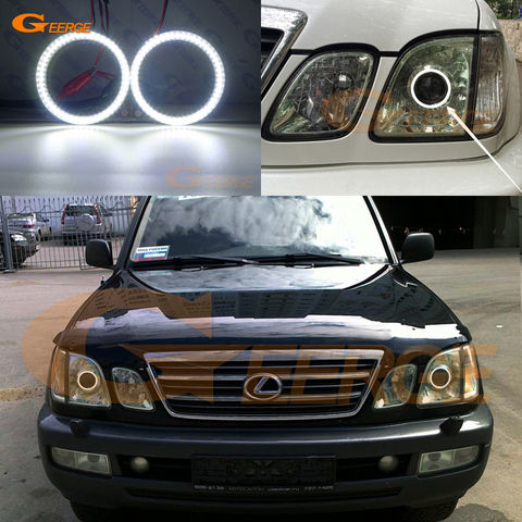 Para Lexus LX470 LX 470 J100 1998-2007 excelente Ultra brillante SMD LED Ojos de Ángel anillos de halo de luz de día estilo de coche ► Foto 1/6