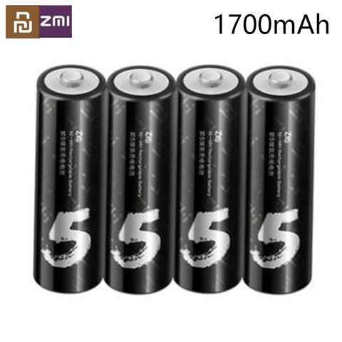 Paquete de venta Youpin ZMI AA batería recargable 4 unids/lote 1700mAh 800 veces de 1,2 V para ratón niños juguetes micrófono de la cámara ► Foto 1/6