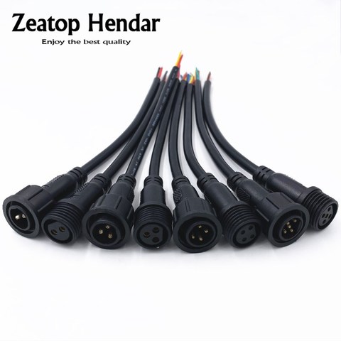 1 par M16 impermeable 2 3 4 5 Pin IP65 Cable enchufe de Cable para tiras LED macho y hembra Jack 22mm tuerca 20CM OD 6mm ► Foto 1/6