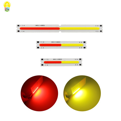 Tira de luces led cob de doble color, dos colores, rojo y amarillo, fuente de luz led de 9V CC para bricolaje ► Foto 1/6