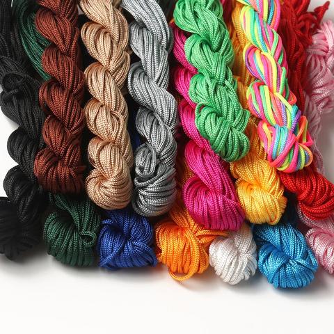 Cordón de nailon de alta calidad, 15 colores, 1,0/1,5mm, 22M, hilo, nudo chino, macramé, Rattai, cuerda trenzada, DIY para fabricación de joyas, pulsera ► Foto 1/6