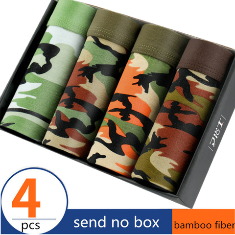 Bóxer de modal para hombre, ropa interior camuflada de tendencia, calzoncillos de talla grande, 4 piezas ► Foto 1/6