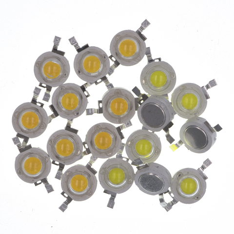 Lámpara LED de alta potencia, 10 Uds., 1W, blanco puro/blanco cálido, 300MA, 3,2-3,4 V, 100-120LM, Chip 30mil ► Foto 1/5