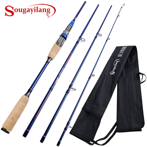 Sougayilang 4 Sección señuelo Rod 2,1 M 2,4 M ultraligero peso caña de pescar caña de carbono Spinning viaje Rod equipo de pesca de carpa ► Foto 1/6