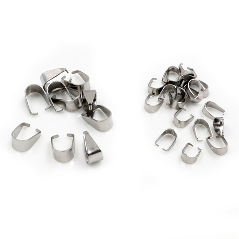 100 piezas de acero inoxidable colgante Pinch Bail broches collar ganchos conector para joyería hacer accesorios DIY ► Foto 1/4