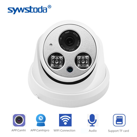 Cámara IP ONVIF inalámbrica para interiores, cámara domo de 1080P, Wifi, Audio con tarjeta SD, visión nocturna, 10m, APP CamHi opcional, 5MP ► Foto 1/5