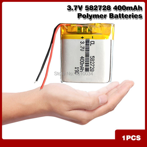 Batería recargable de iones de litio li-po para reloj inteligente, 400mAh, 3,7 V, 582728, GPS, PDA, notebook, altavoz, Bluetooth, mp4 ► Foto 1/6